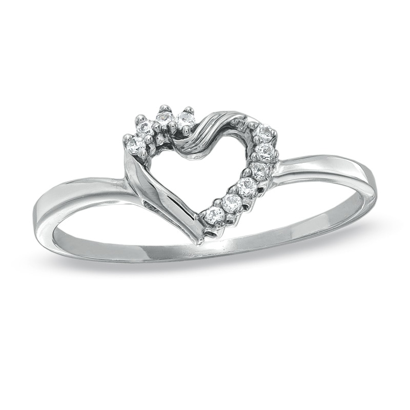 Diamond Accent Triple Heart Ring in Sterling Silver