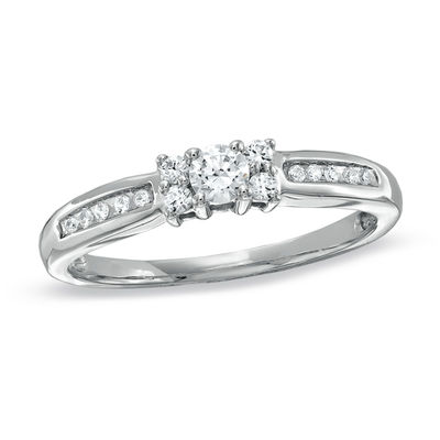 1/4 CT. T.W. Diamond Channel Engagement Ring in 10K White Gold