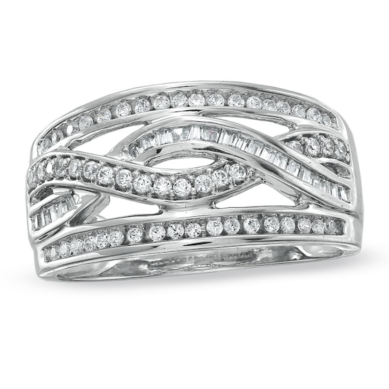 3/8 CT. T.w. Diamond Infinity Band in 10K White Gold