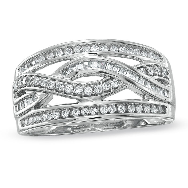 Infinity Rings Zales T W Diamond Infinity Band In 10k White Gold