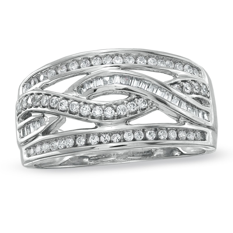 Main Image 1 of 3/8 CT. T.W. Diamond Infinity Band in 10K White Gold