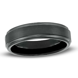 6.0mm Satin-Finish Wedding Band in Black Tungsten