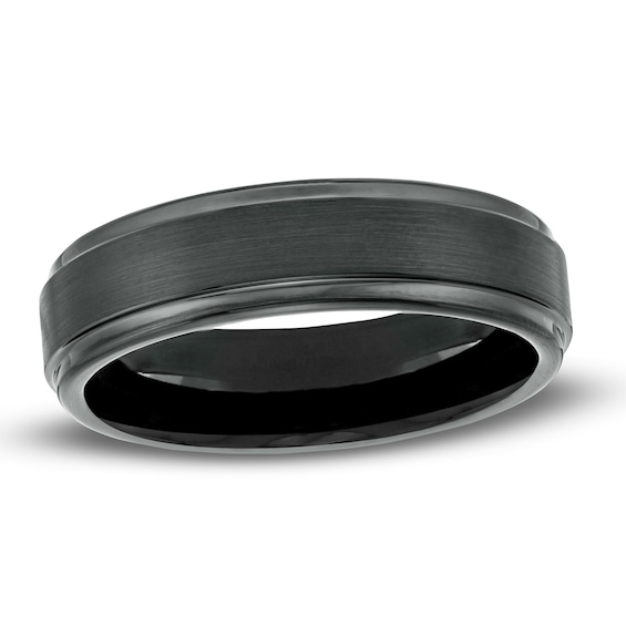 6.0mm Satin-Finish Wedding Band in Black Tungsten