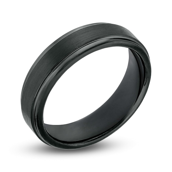 6.0mm Satin-Finish Wedding Band in Black Tungsten