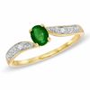 Thumbnail Image 0 of Oval Emerald and Diamond Ring in 10K Gold