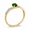 Thumbnail Image 1 of Oval Emerald and Diamond Ring in 10K Gold