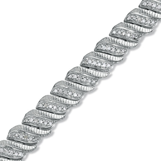 1 CT. T.w. Diamond Accent Cascading Bracelet in Sterling Silver - 7.5"