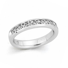 1/2 CT. T.W. Diamond Channel Set Wedding Band in 14K White Gold (H/VS2)