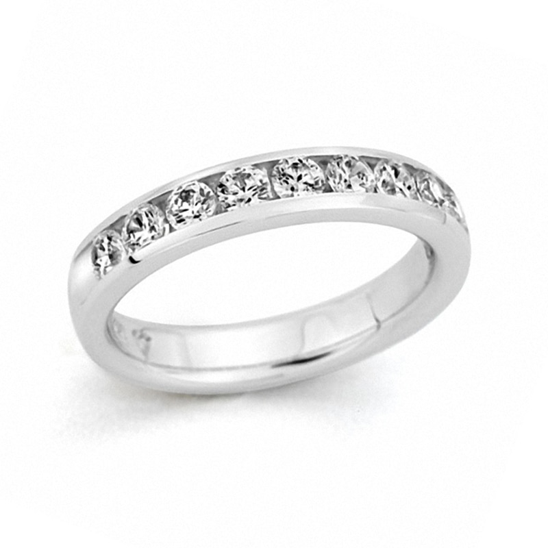 Main Image 1 of 1/2 CT. T.W. Diamond Channel Set Wedding Band in 14K White Gold (H/VS2)