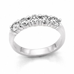 1/2 CT. T.W. Diamond Five Stone Band in 10K White Gold