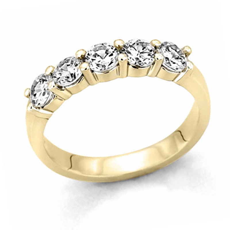Main Image 1 of 1/2 CT. T.W. Diamond Five Stone Band in 10K Gold