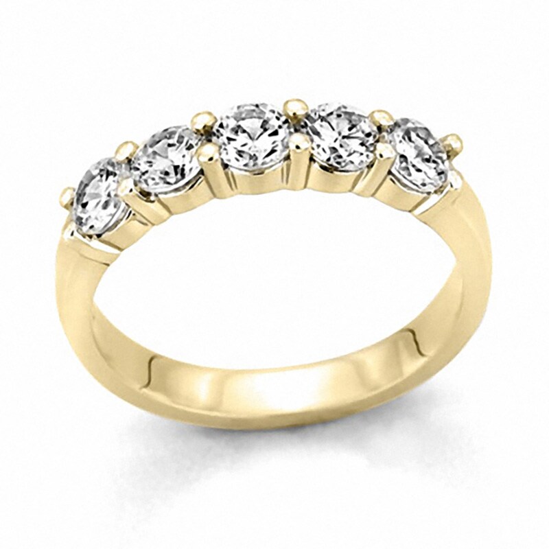 Main Image 1 of 1/4 CT. T.W. Diamond Five Stone Band in 10K Gold
