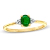 Thumbnail Image 1 of Oval Emerald and Diamond Accent Ring in 10K Gold