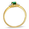 Thumbnail Image 2 of Oval Emerald and Diamond Accent Ring in 10K Gold