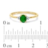 Thumbnail Image 3 of Oval Emerald and Diamond Accent Ring in 10K Gold