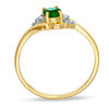 Thumbnail Image 1 of Oval Emerald and Diamond Accent Swirl Ring in 10K Gold