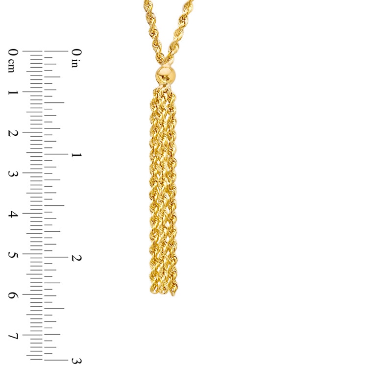 Main Image 2 of 10K Gold Rope Tassel Necklace - 17.5"