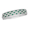 Thumbnail Image 1 of Oval Lab-Created Emerald and Diamond Accent Bangle in Sterling Silver - 7.25"