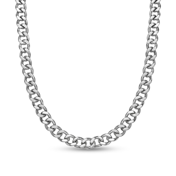 Zales Men's 12.0mm Curb Chain Necklace in Stainless Steel - 22