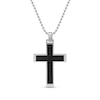 Thumbnail Image 0 of Men's Cross Pendant in Stainless Steel and Black Ion Plate - 22"
