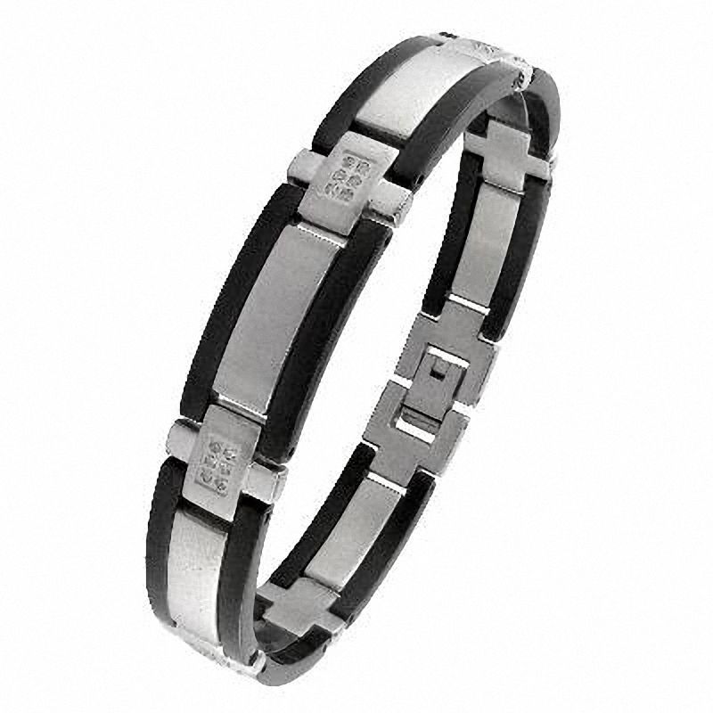 1/4 CT. T.W. Diamond Bracelet in Two-Tone Stainless Steel