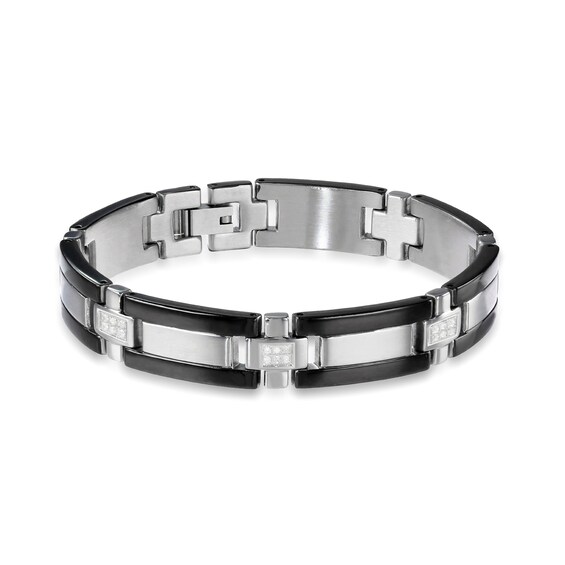 1/4 CT. T.w. Diamond Bracelet in Two-Tone Stainless Steel - 8.25"