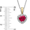 Thumbnail Image 3 of Heart-Shaped Lab-Created Ruby and White Sapphire Pendant and Earrings Set in Sterling Silver with 14K Gold Plate