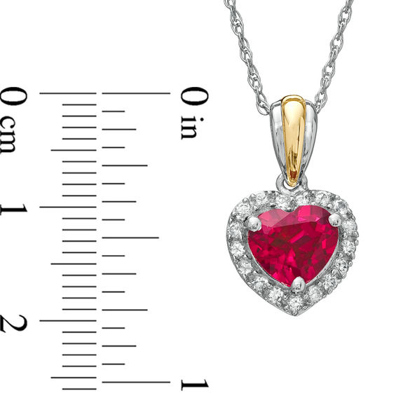 Heart-Shaped Lab-Created Ruby and White Sapphire Pendant and Earrings Set in Sterling Silver with 14K Gold Plate