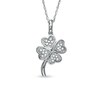 Thumbnail Image 1 of 1/10 CT. T.W. Diamond Four-Leaf Clover Pendant in 10K White Gold