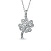 Thumbnail Image 0 of 1/10 CT. T.W. Diamond Four-Leaf Clover Pendant in 10K White Gold