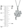 Thumbnail Image 2 of 1/10 CT. T.W. Diamond Four-Leaf Clover Pendant in 10K White Gold