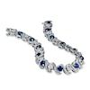 Thumbnail Image 1 of Lab-Created Ceylon Sapphire and 1/10 CT. T.W. Diamond Bracelet in Sterling Silver - 7.25"