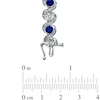 Thumbnail Image 2 of Lab-Created Ceylon Sapphire and 1/10 CT. T.W. Diamond Bracelet in Sterling Silver - 7.25"