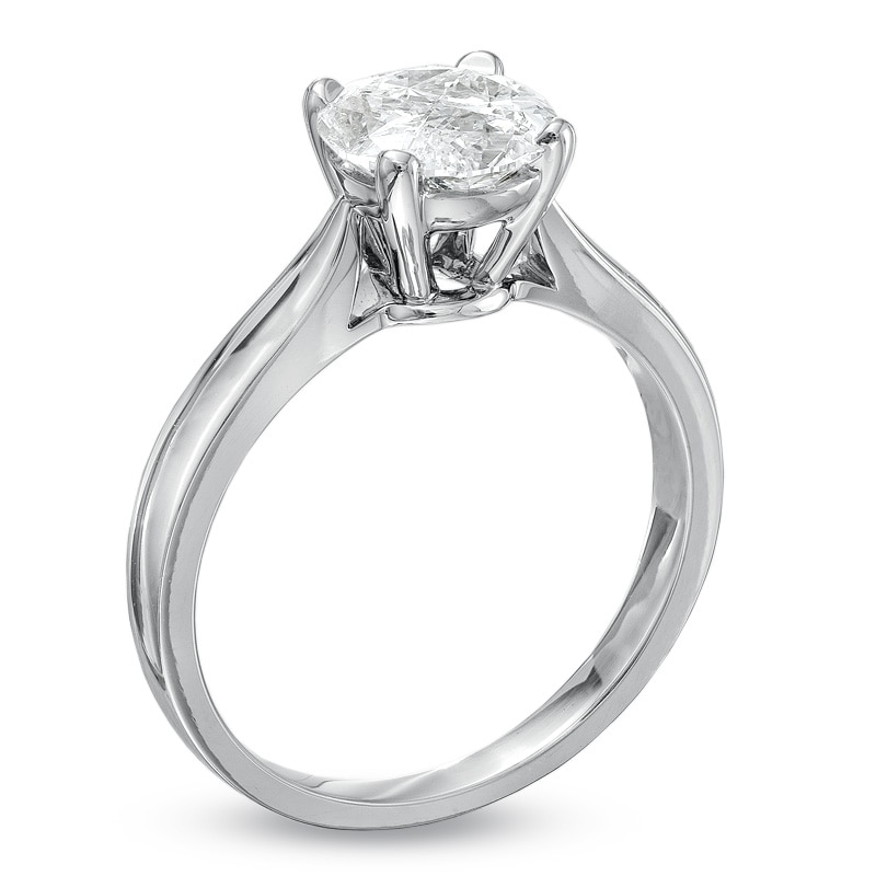 Main Image 2 of 1 CT. T.W. Trillion-Cut Quad Diamond Engagement Ring in 18K White Gold
