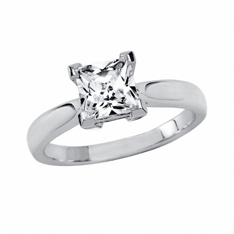 Main Image 1 of 1 CT. T.W. Princess-Cut Quad Diamond Engagement Ring in 18K White Gold