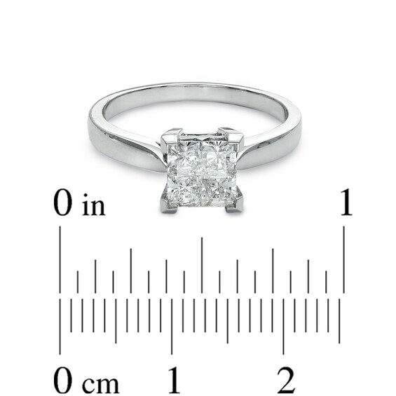 1-1/2 CT. T.w. Princess-Cut Quad Diamond Engagement Ring in 18K White Gold