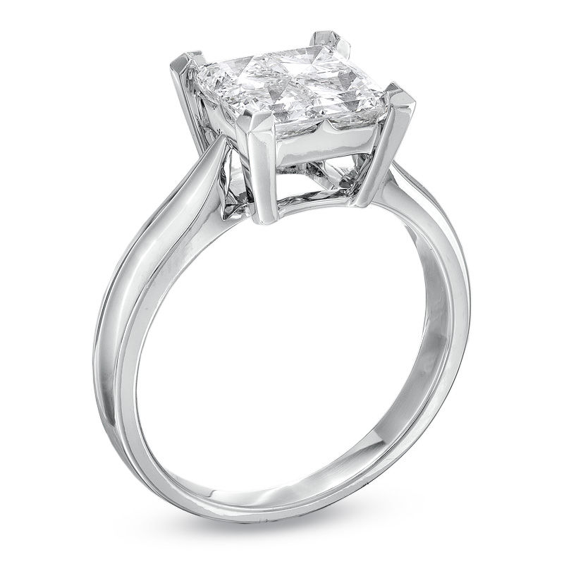 Main Image 2 of 1-3/4 CT. T.W. Princess-Cut Quad Diamond Engagement Ring in 18K White Gold
