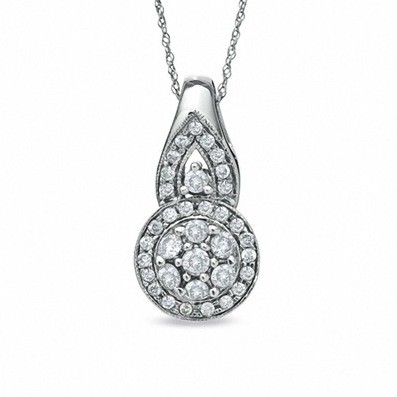 Main Image 1 of 1 CT. T.W. Diamond Composite Pendant in 10K White Gold
