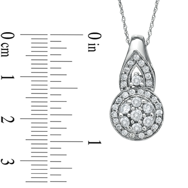 Main Image 2 of 1 CT. T.W. Diamond Composite Pendant in 10K White Gold