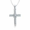 Thumbnail Image 0 of 1/15 CT. T.W. Diamond "X" Cross Pendant in Sterling Silver