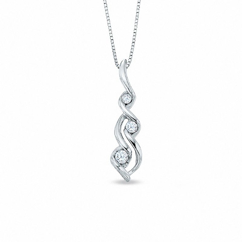 Main Image 1 of Sirena™ 1/8 CT. T.W. Small Diamond Pendant in 14K White Gold