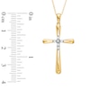 Thumbnail Image 2 of 1/8 CT. T.W. Diamond Cross Pendant in 10K Gold