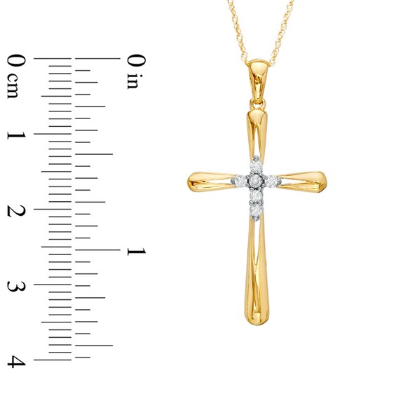 1/8 CT. T.w. Diamond Cross Pendant in 10K Gold