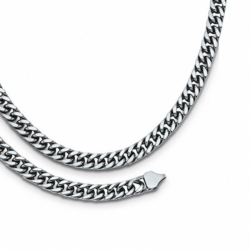 Men's Stainless Steel 9.0mm Curb Chain Necklace and Bracelet Set