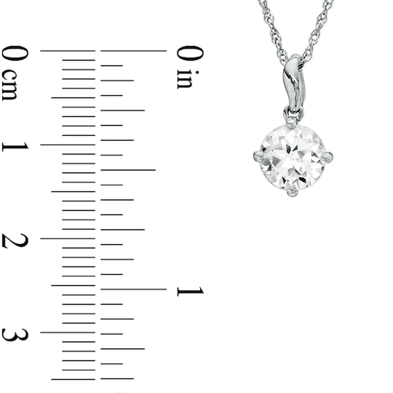 Lab-Created White Sapphire Pendant and Earrings Set in Sterling Silver