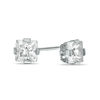 Thumbnail Image 1 of 5.0mm Princess-Cut Lab-Created White Sapphire Stud Earrings in Sterling Silver