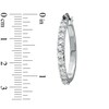 Thumbnail Image 2 of Lab-Created White Sapphire Hoop Earrings in Sterling Silver