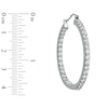 Thumbnail Image 2 of Lab-Created White Sapphire Inside-Out Hoop Earrings in Sterling Silver
