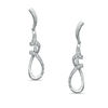 Thumbnail Image 1 of 1/10 CT. T.W. Diamond Loop Drop Earrings in 10K White Gold