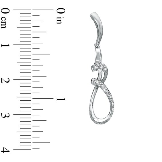 1/10 CT. T.w. Diamond Loop Drop Earrings in 10K White Gold
